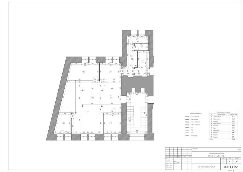 Обмерный чертеж(план этажа) - по результатам лазерного сканирования помещения
